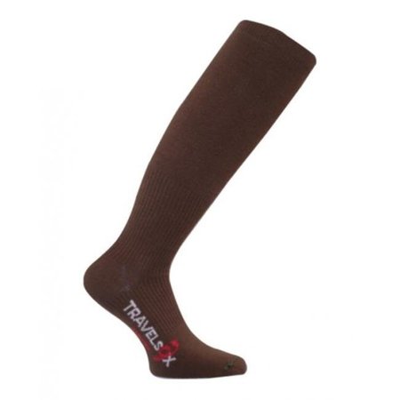 TRAVELSOX Travelsox TS 1000 Patented Graduated Compression OTC Flight Travel Socks; Brown - Small TS1000_BR_SM